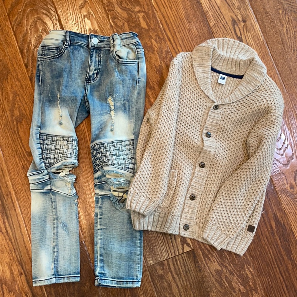 Hus of JR jeans and Janie and jack cardigan